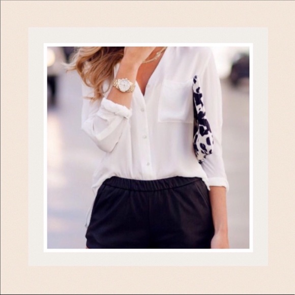 Camille White Chiffon Button Down Top - Picture 2 of 3